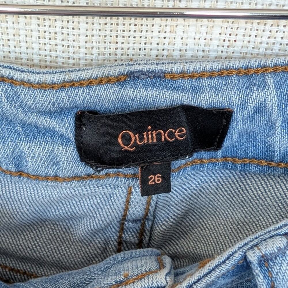 Quince Bella Stretch Barrel Jeans in Cool Blue Womens 26 Denim High-rise Ankle - Picture 4 of 12